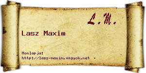 Lasz Maxim névjegykártya
